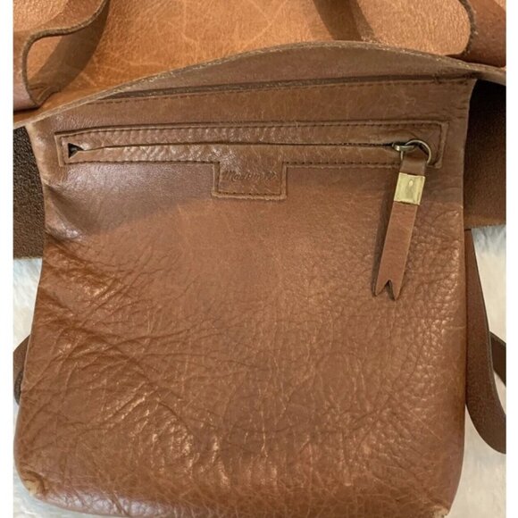 Madewell Distressed Transport Tote Bag Brown Leather - Picture 2 of 9